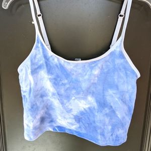 Old Navy Blue Tie Dye crop top NWT